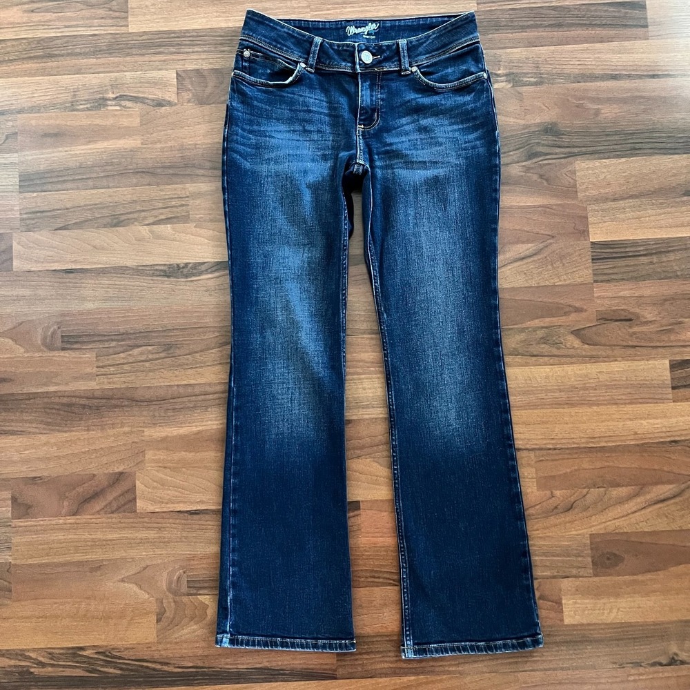 WRANGLER Bootcut Jeans Womens 7/32 Medium Dark Wash Cowgirl Western Rodeo